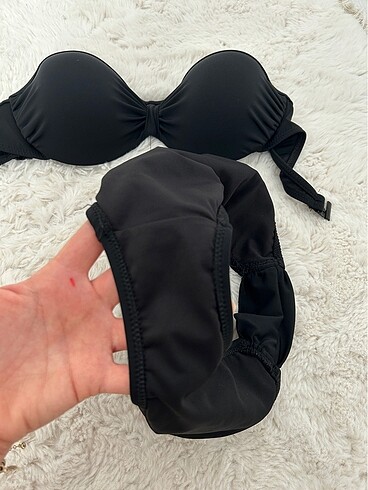 36 Beden siyah Renk Straplez bikini