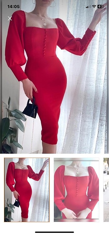 Kırmızı kalem elbise
