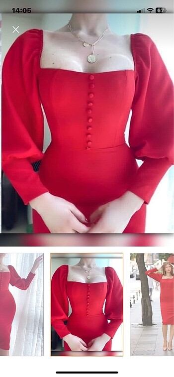 Trendyol & Milla Kırmızı kalem elbise