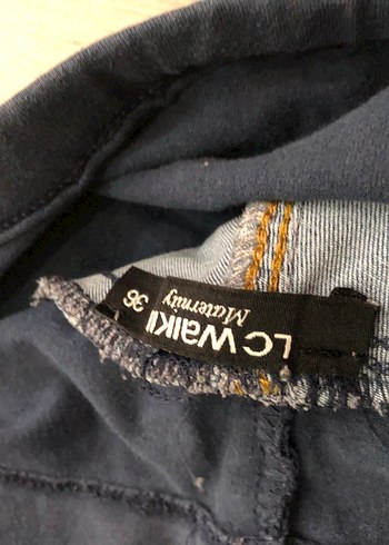 LC Waikiki Fermuarlı Mavi Hamile Kot Pantolon