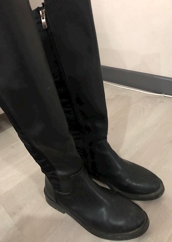 38 Beden Siyah Rugan Dizüstü Stiletto Çizme