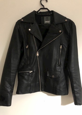 ZAGO Siyah Deri Biker Ceket