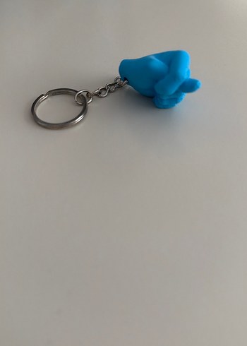 Mavi Püsküllü Minimalist Anahtarlık - Görsel 2