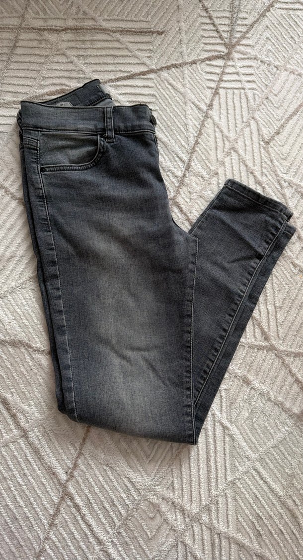 Gri Kadın Kot Pantolon - Normal Boy - Görsel 2