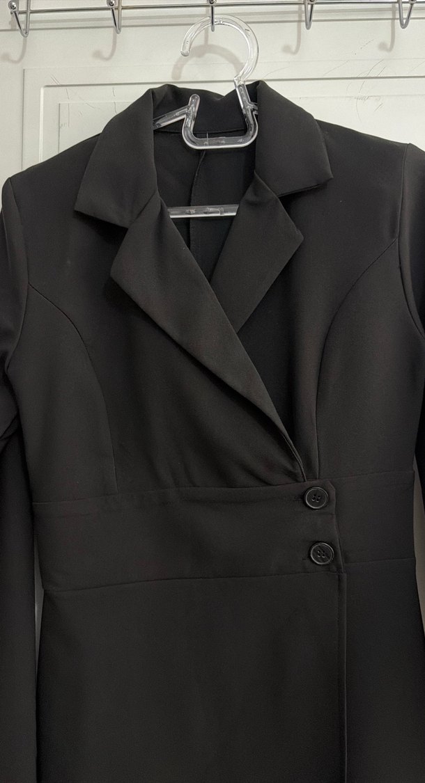 Siyah Kadın ceket elbise - Görsel 2