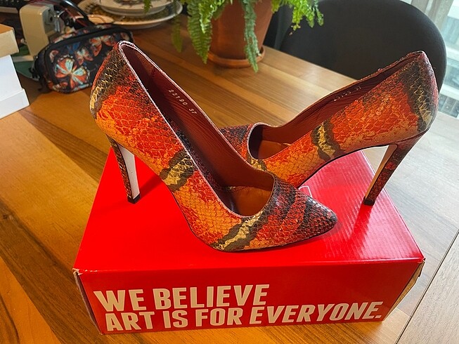 Hotiç Hotiç Gerçek Deri Kadın Stiletto ve Culutch Çanta