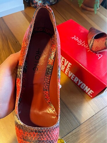 37 Beden bordo Renk Hotiç Gerçek Deri Kadın Stiletto ve Culutch Çanta