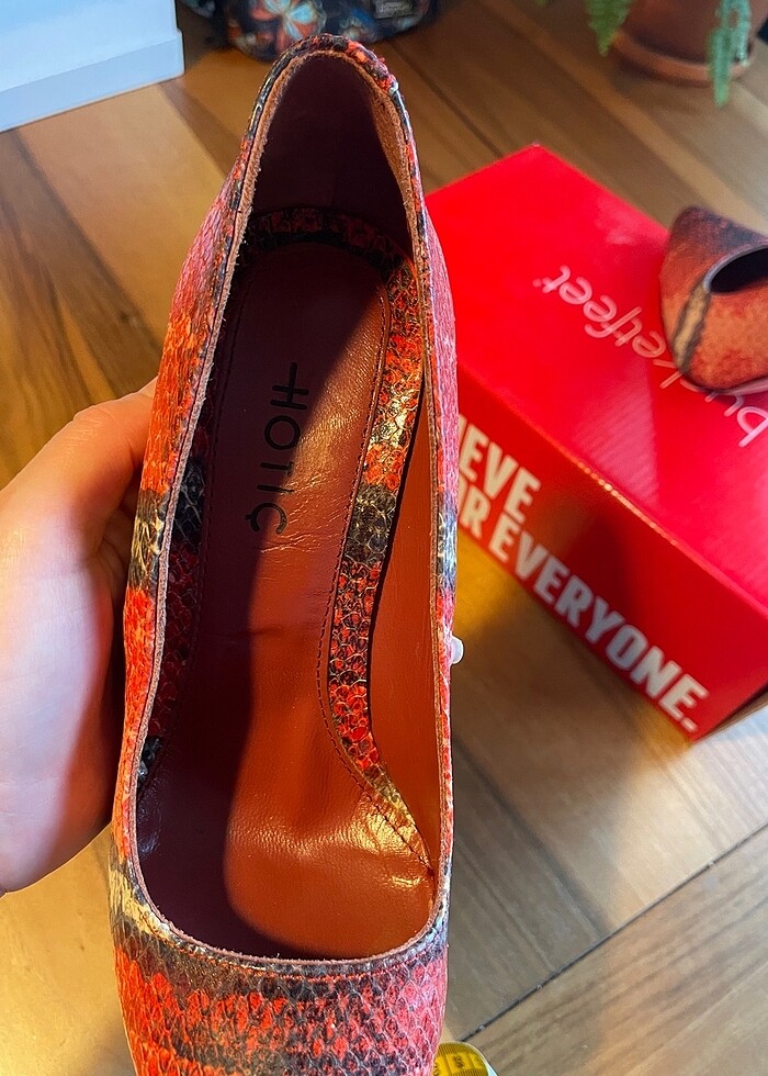 Hotiç Gerçek Deri Kadın Stiletto ve Culutch Çanta - Görsel 4