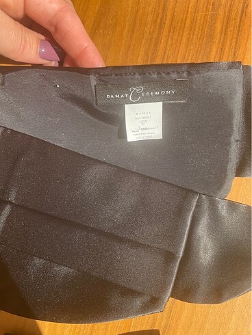 Damat Siyah Düz Kuşak-Papyon ve Kol Düğmesi Takımı - Görsel 4