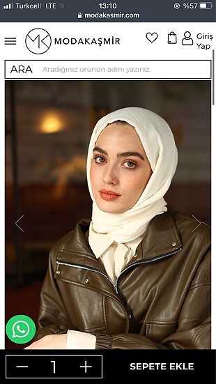 Modakaşmir beyaz şal