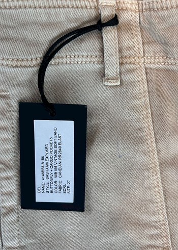 PAIGE Bej Kadın Kargo Kot Pantolon - Görsel 7