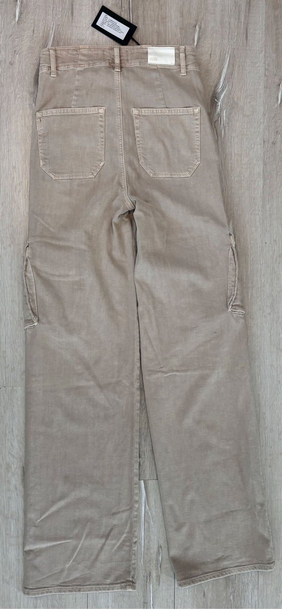 PAIGE Bej Kadın Kargo Kot Pantolon - Görsel 3