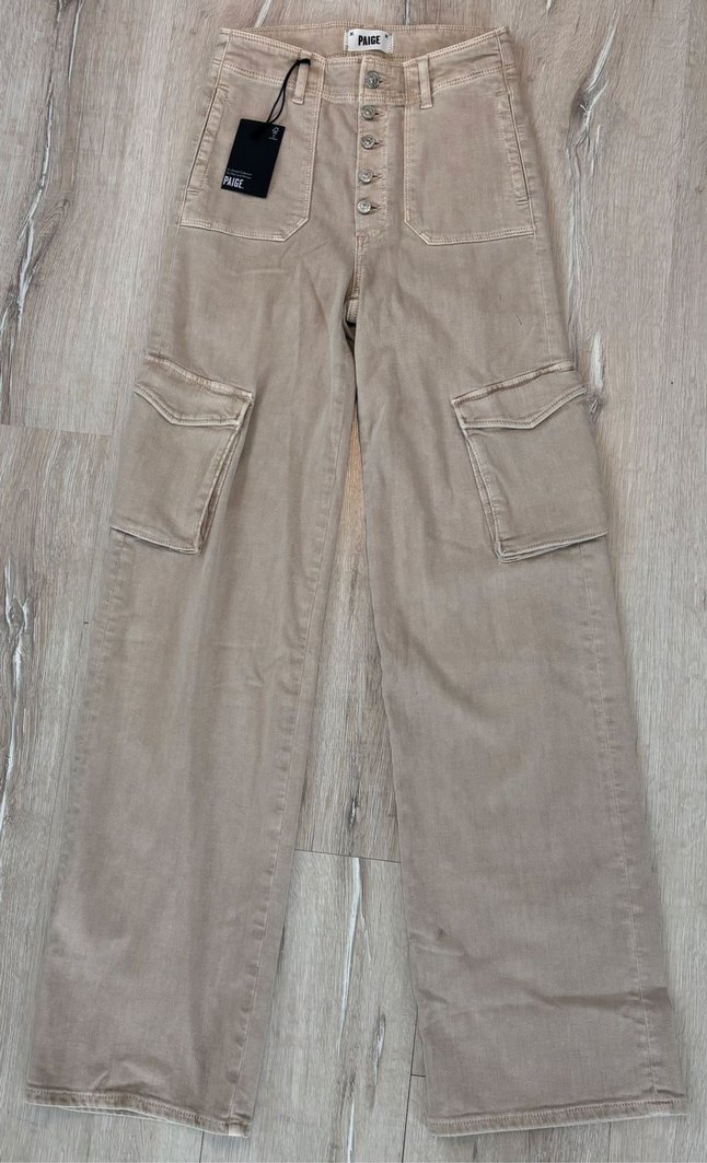PAIGE Bej Kadın Kargo Kot Pantolon - Görsel 2