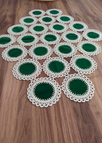 Yeşil Kadife ve ve beyaz dantel raner - Görsel 3