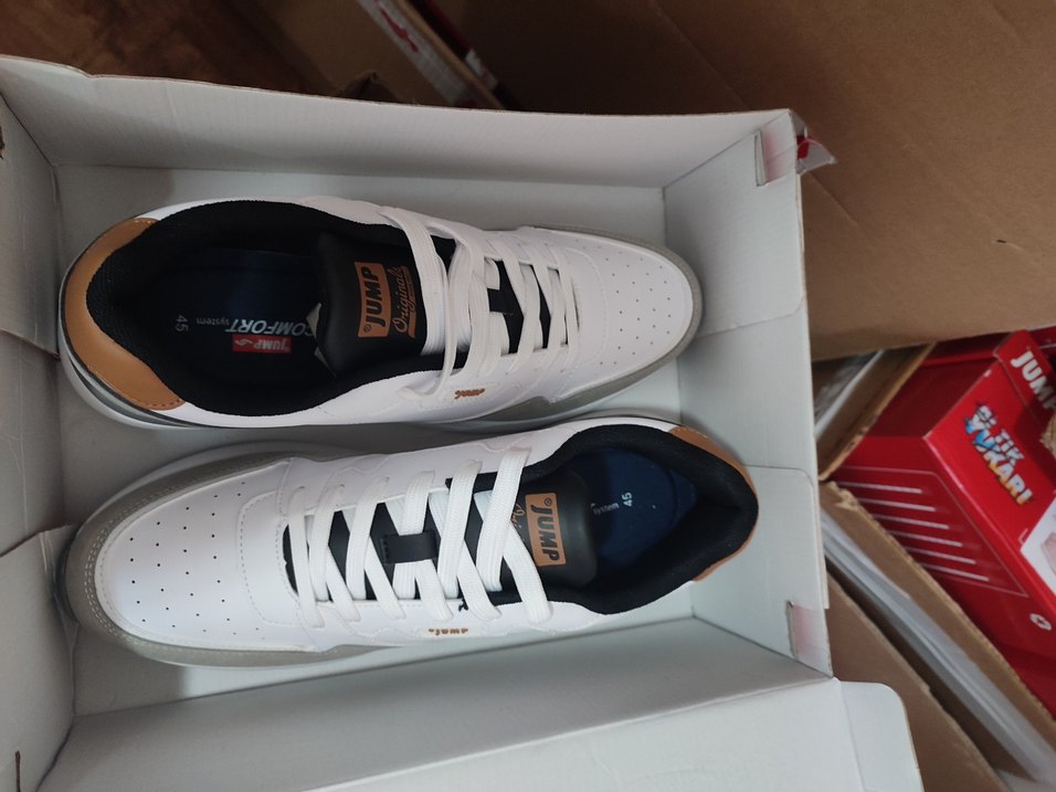 Beyaz Gri Bağcıklı Erkek Spor Ayakkabı - Görsel 2