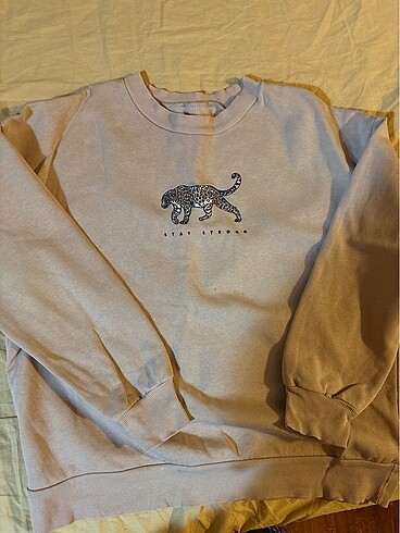 Kadın leopar sweat