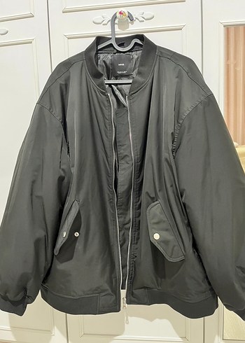 Siyah Kadın Oversize Bomber Ceket