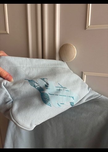 American Vintage Kapüşonlu Oversize Denim Sweatshirt y2k pullu