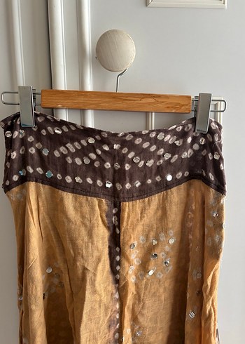 Bohem Tarz Uzun Bağlamalı Kumaş Pantolon - Görsel 2