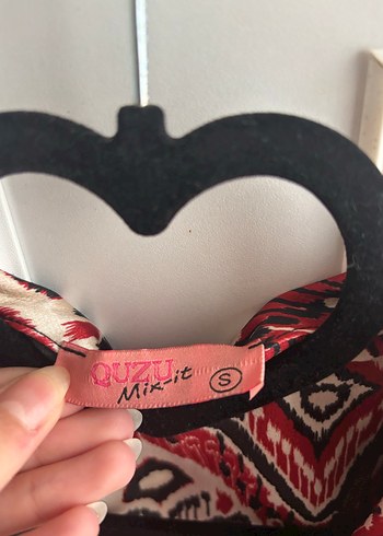 Kırmızı Bohem Kemerli Mini Bluz quzu marka - Görsel 2