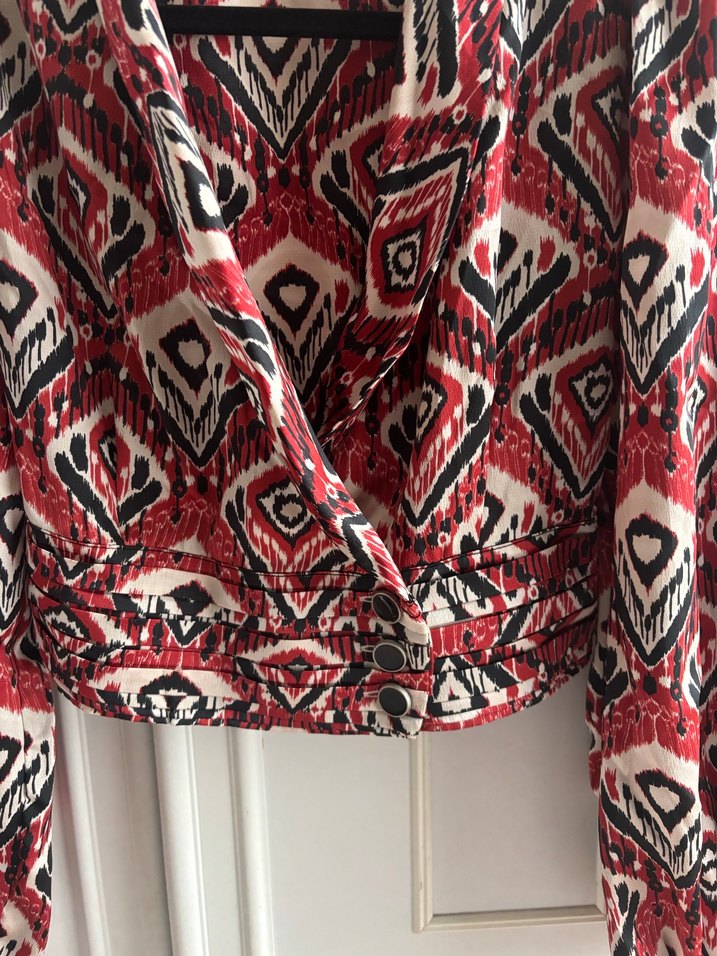 Kırmızı Bohem Kemerli Mini Bluz quzu marka - Görsel 3