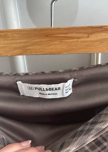 Bershka Ekoseli Drapeli Uzun Etek - Görsel 2