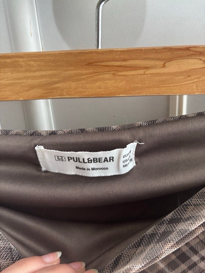 Bershka Ekoseli Drapeli Uzun Etek - Görsel 2