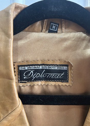 Vintage y2k Düğmeli Bej Deri Kadın Ceket - Görsel 3