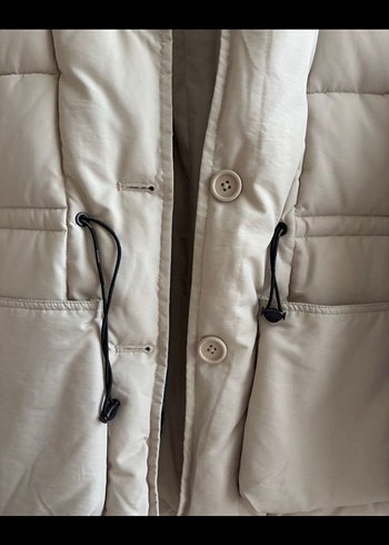 İpekyol orijinal Bej Düğmeli Midi Kadın Kışlık Mont - Görsel 3