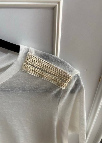 İpekyol Beyaz Kısa Kollu Pamuklu Kadın Bluz - Görsel 5