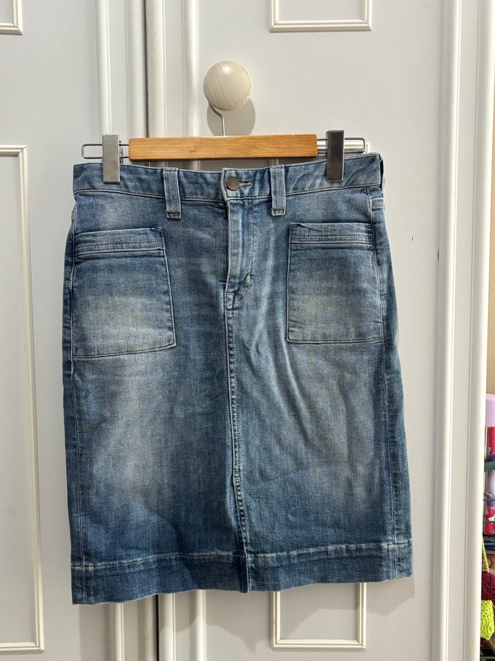 Gap Mavi Denim Midi Kalem Etek - Görsel 2