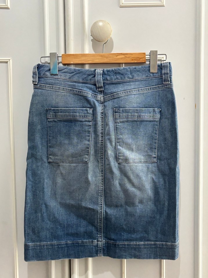Gap Mavi Denim Midi Kalem Etek - Görsel 4