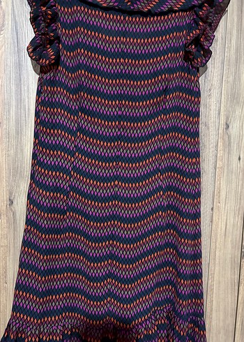 Bohem Renkli şifon elbise - Görsel 5