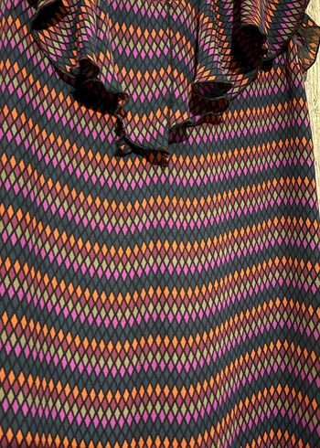 Bohem Renkli şifon elbise - Görsel 2