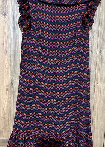 Bohem Renkli şifon elbise - Görsel 4