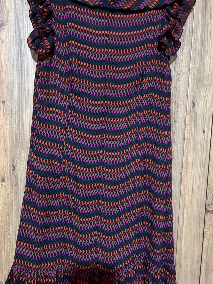 Bohem Renkli şifon elbise - Görsel 5