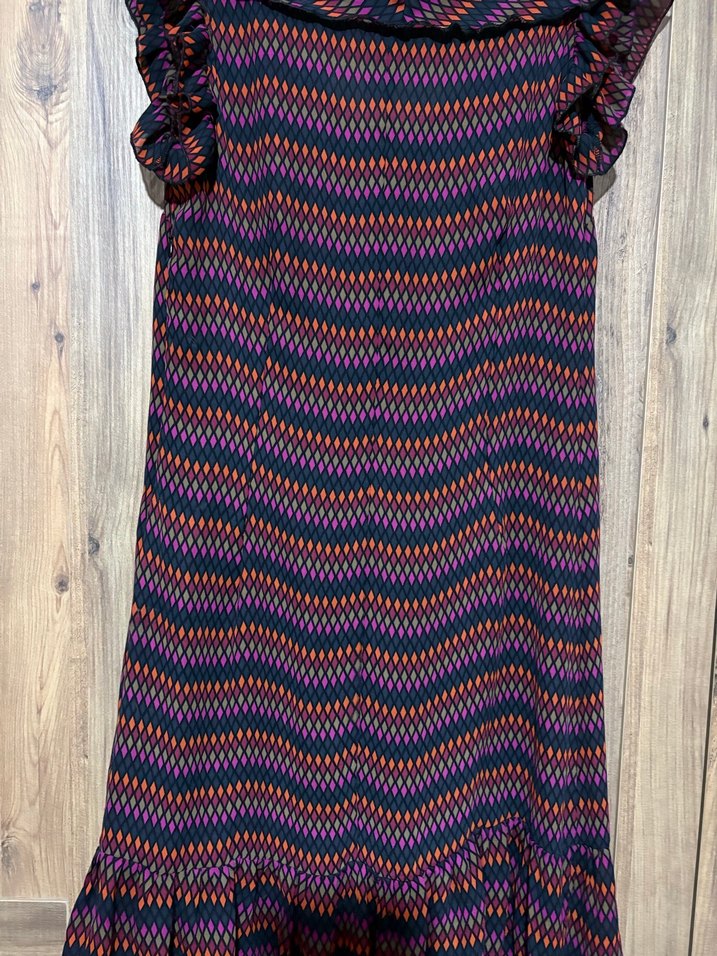 Bohem Renkli şifon elbise - Görsel 4