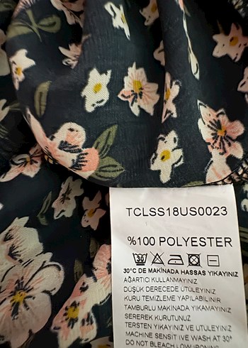 Çiçek Desenli Siyah Askılı  Elbise - Görsel 8