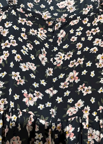 Çiçek Desenli Siyah Askılı  Elbise - Görsel 5
