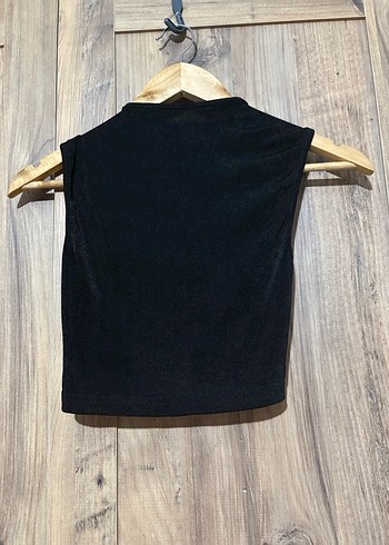 Siyah Asimetrik Crop - Görsel 2