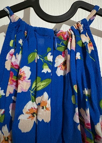 Mavi Çiçekli Elbise - Görsel 4