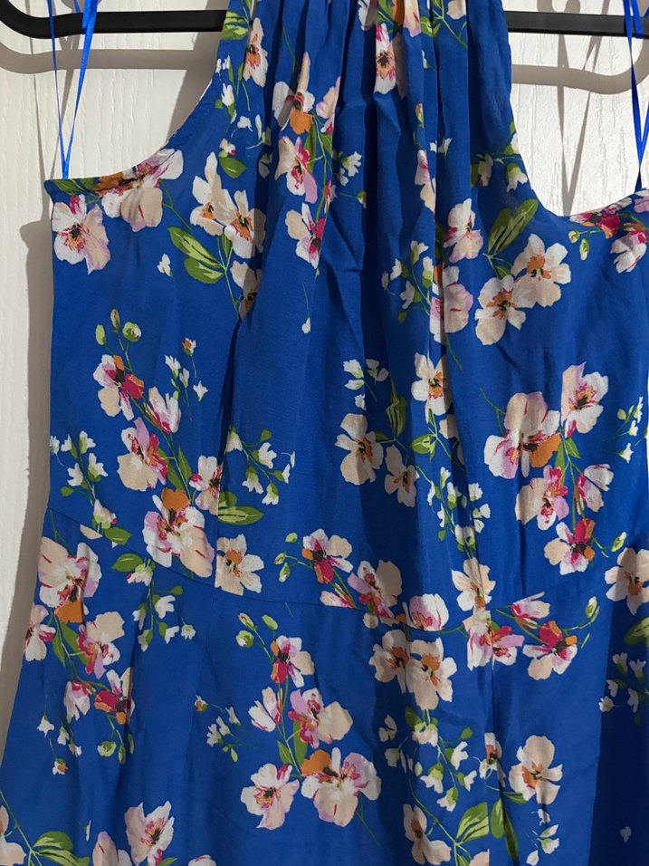 Mavi Çiçekli Elbise - Görsel 2