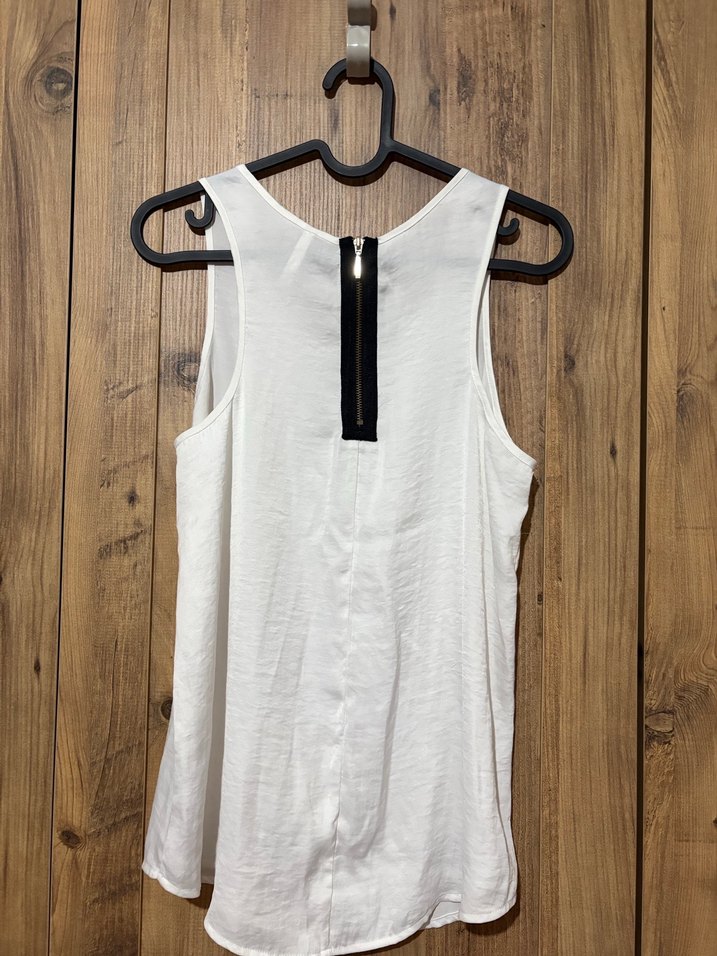 Beyaz Kolsuz Keten Basic Bluz - Görsel 3