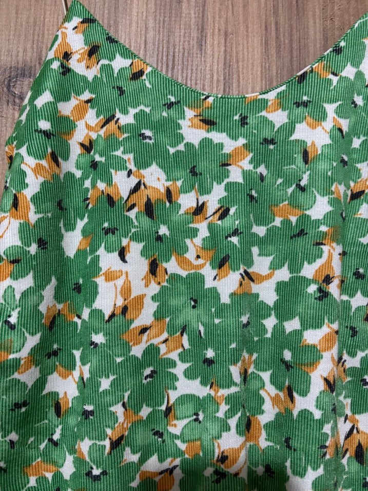 Yeşil Çiçekli Askılı crop Kadın Atlet - Görsel 2