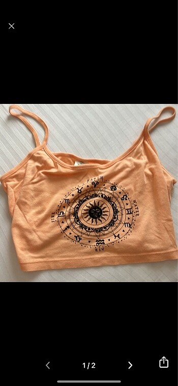 urban outfitters turuncu askılı burç crop