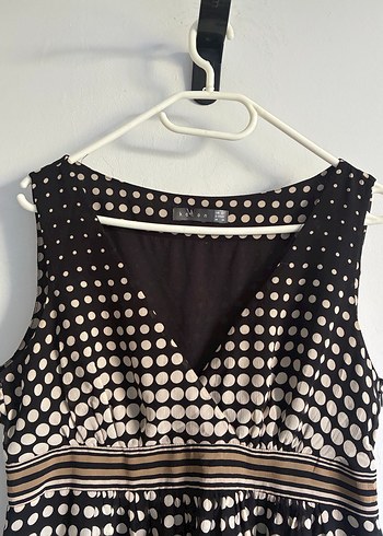 V Yaka Puantiyeli Hamile Midi Elbise - Görsel 3