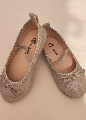 Kız Çocuk Gri Klasik Babet Ayakkabı - Görsel 4