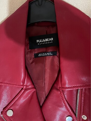 Pull and Bear Pull&Bear Kırmızı Deri Ceket