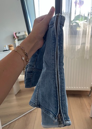 Mango Düğmeli Straplez Denim Üst