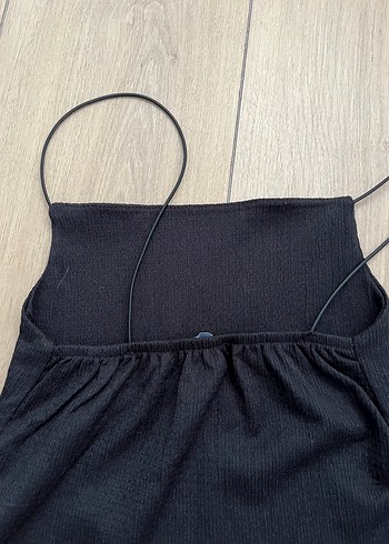 Dilvin Kadın Siyah İnce Askılı Basic Crop Top